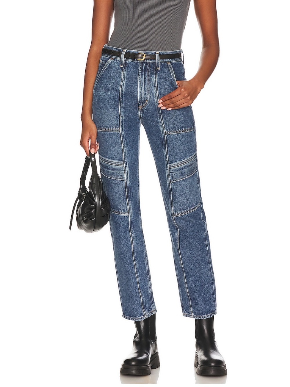 Agolde Cooper Cargo Blue Denim Cargo Jeans Size 26
